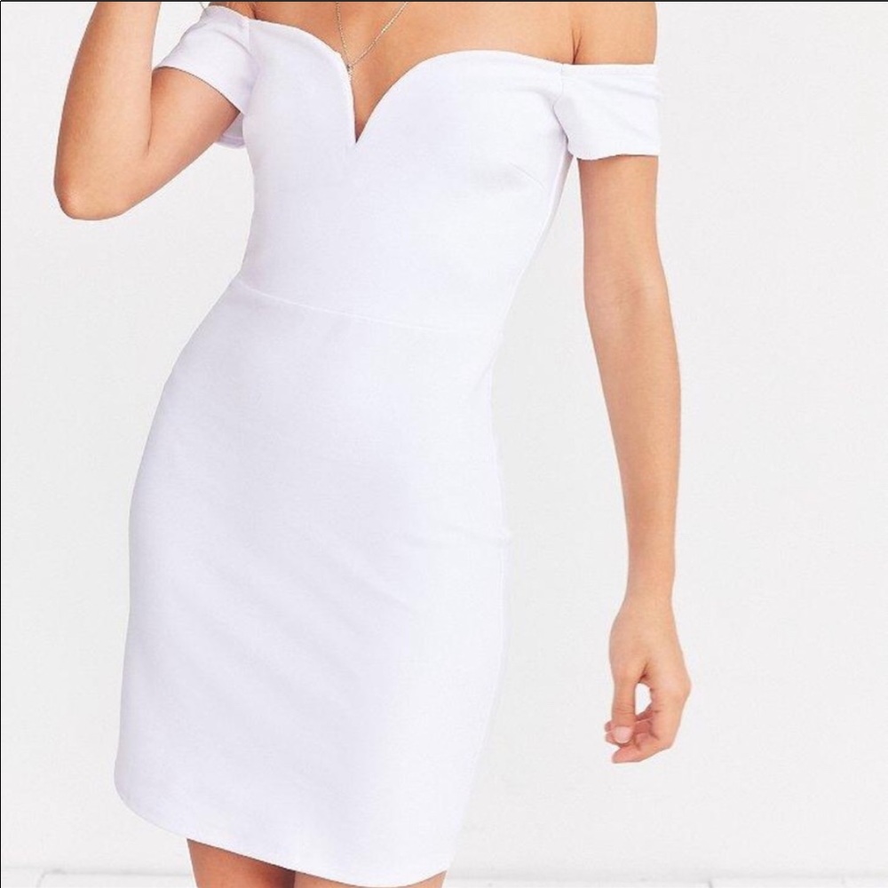 UO Julia Off-The-Shoulder Notch Neck Dress
